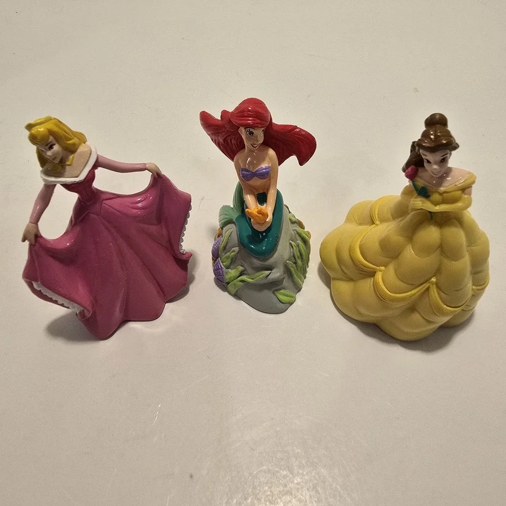 Disney Princess PVC Figures Cake Toppers Cinderella Belle Ariel 3-4
